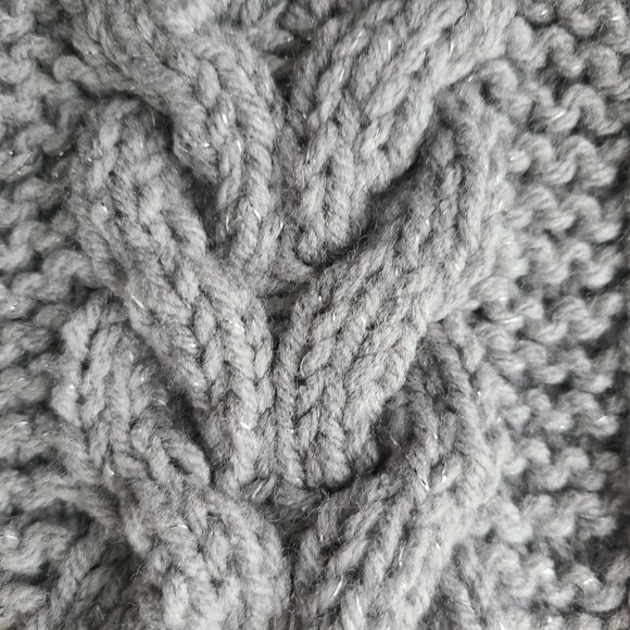 Handmade Women's Cable Knit Headband Light Gray Sparkling One Size - Picture 9 of 14